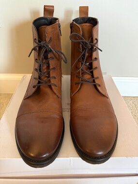 Aldo Brown Leather Lace-Up Chukka Boots